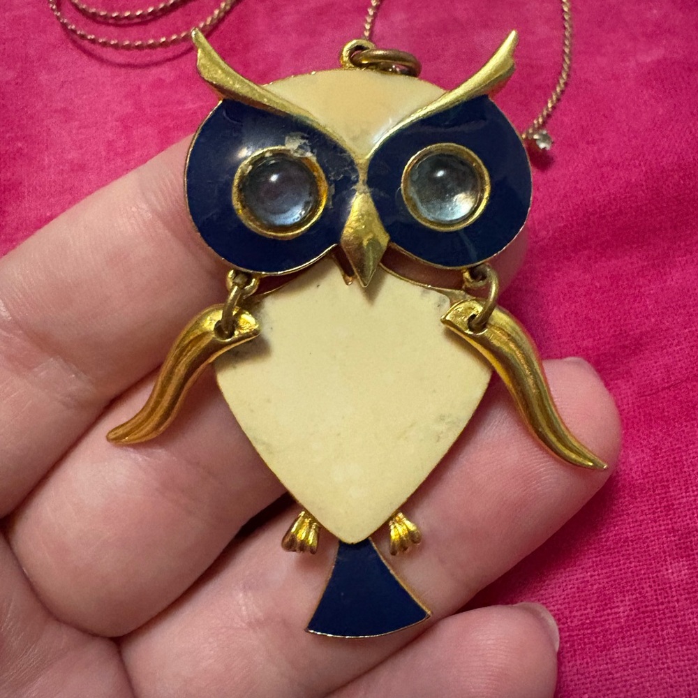 ART stamped Owl Pendant